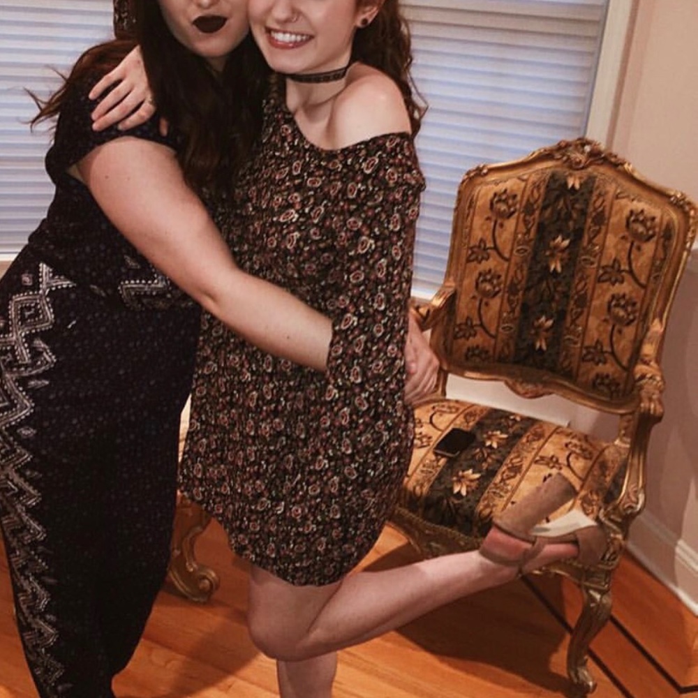 Urban Renewal Black Floral Babydoll Dress